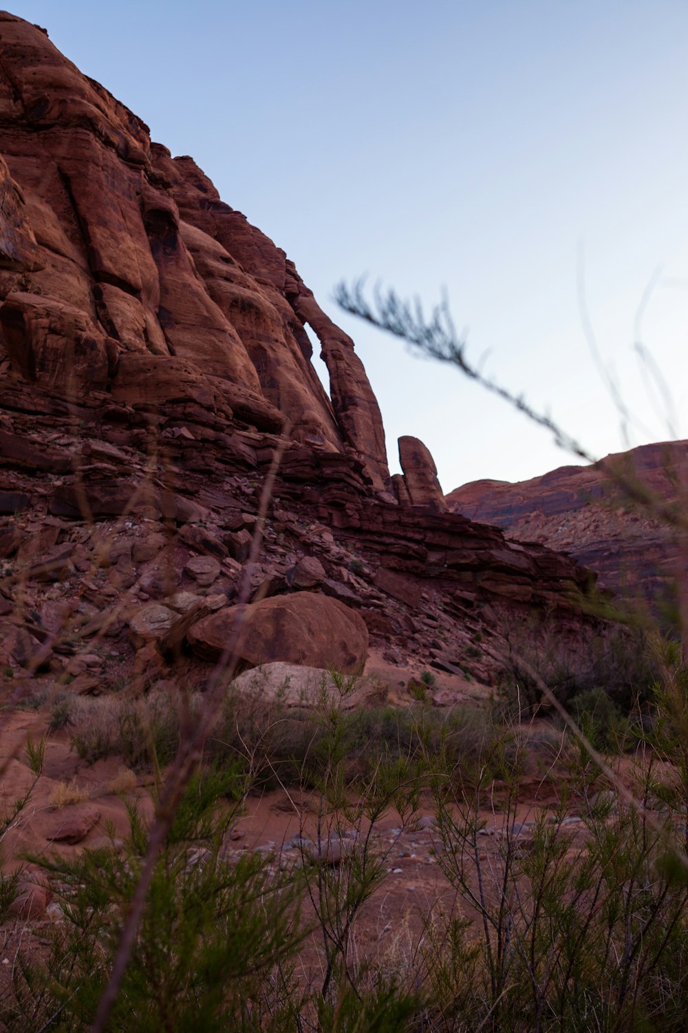 a rocky mountain with grass