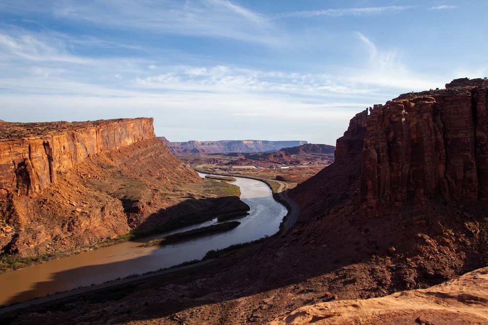Colorado River and red canyon landscape