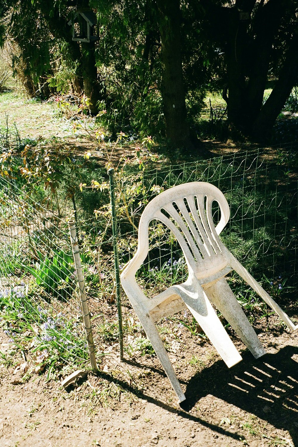 Una silla en un patio
