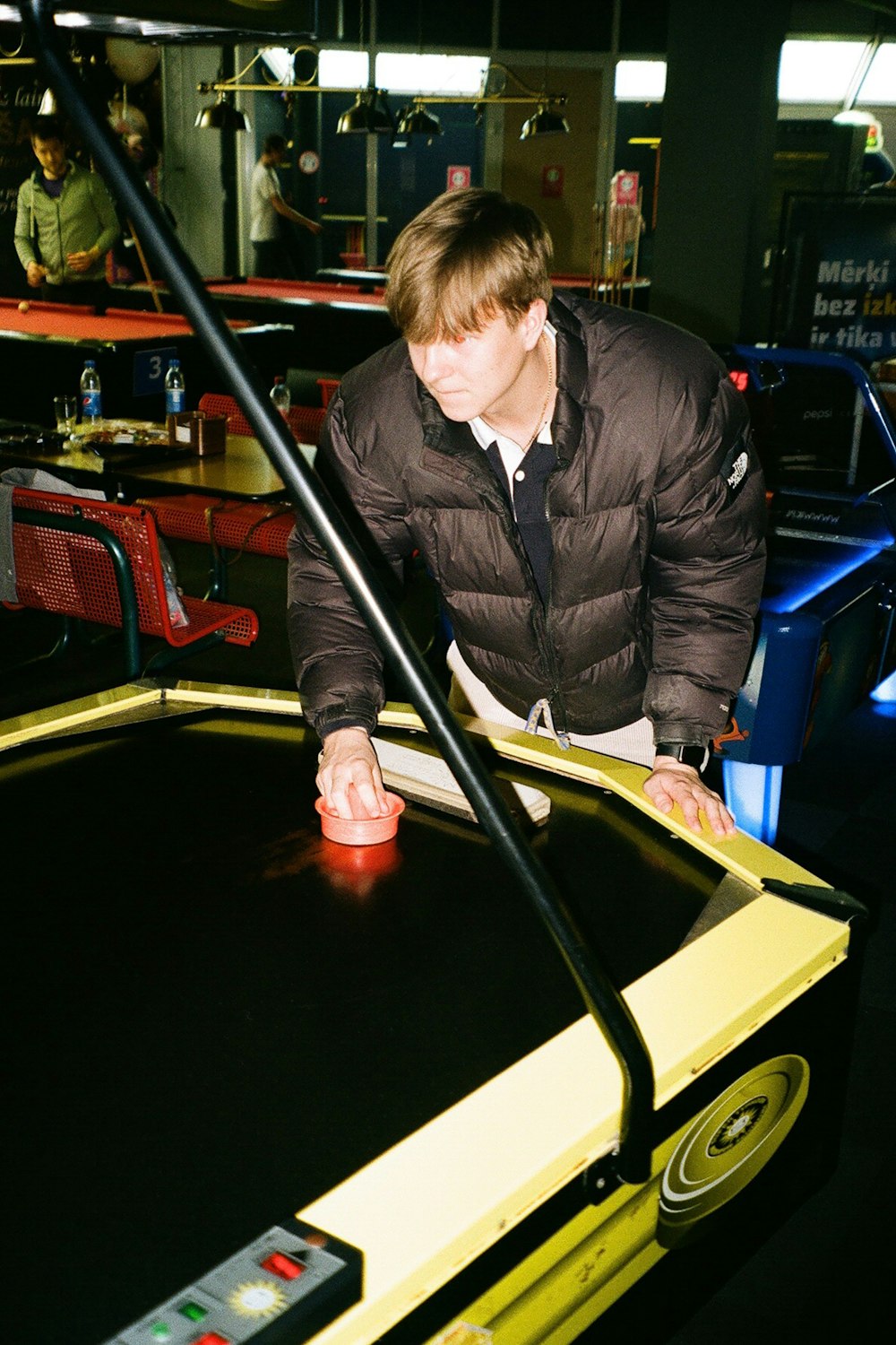 a person working on a machine