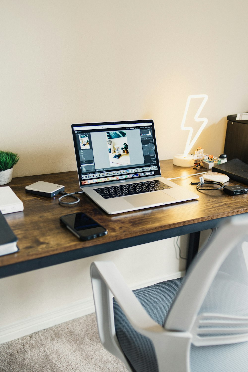 a laptop on a desk