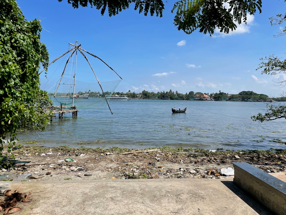 a boat in the water