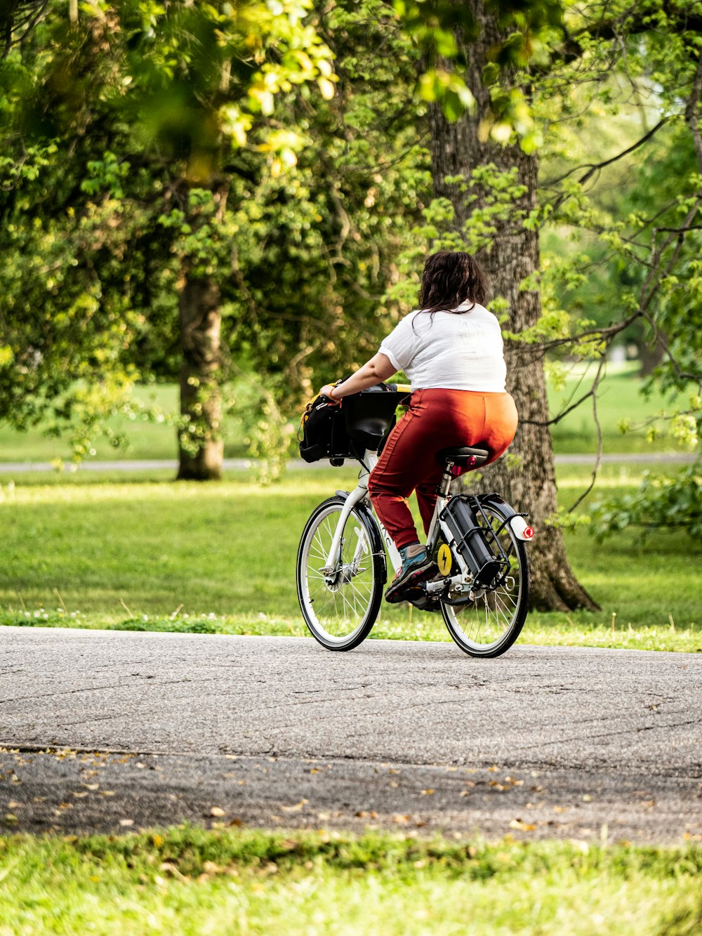 a person riding a bicycle