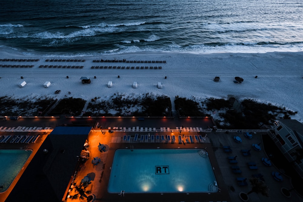 a pool on a beach