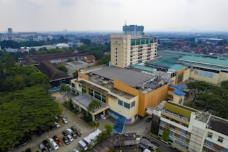 a high angle view of a city