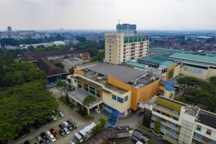 a high angle view of a city