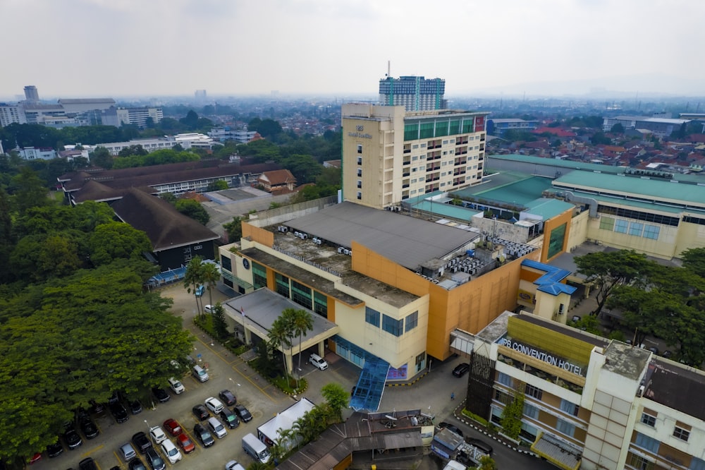 a high angle view of a city