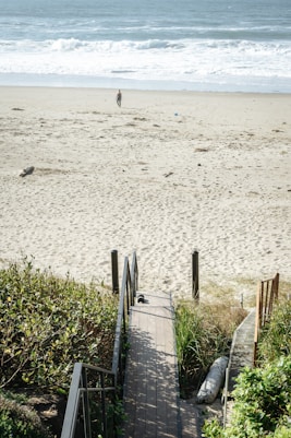 a person walking on a beach