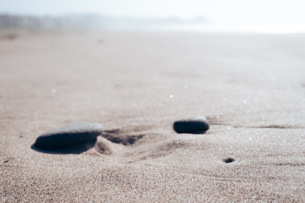 Un rocher noir sur une plage