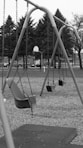 a swing set in a park
