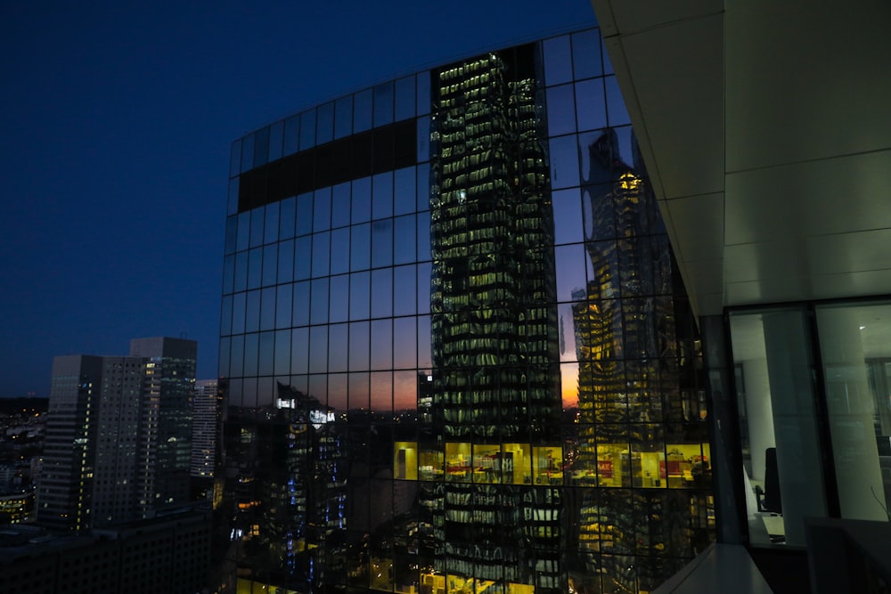 a building with glass windows