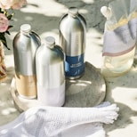 a group of bottles on a table