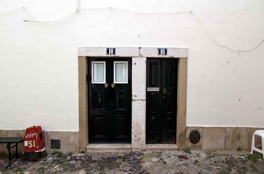 a building with two doors