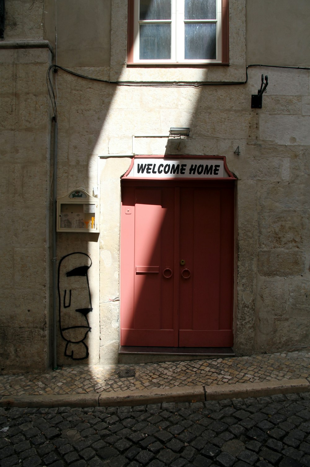 a red door on a building