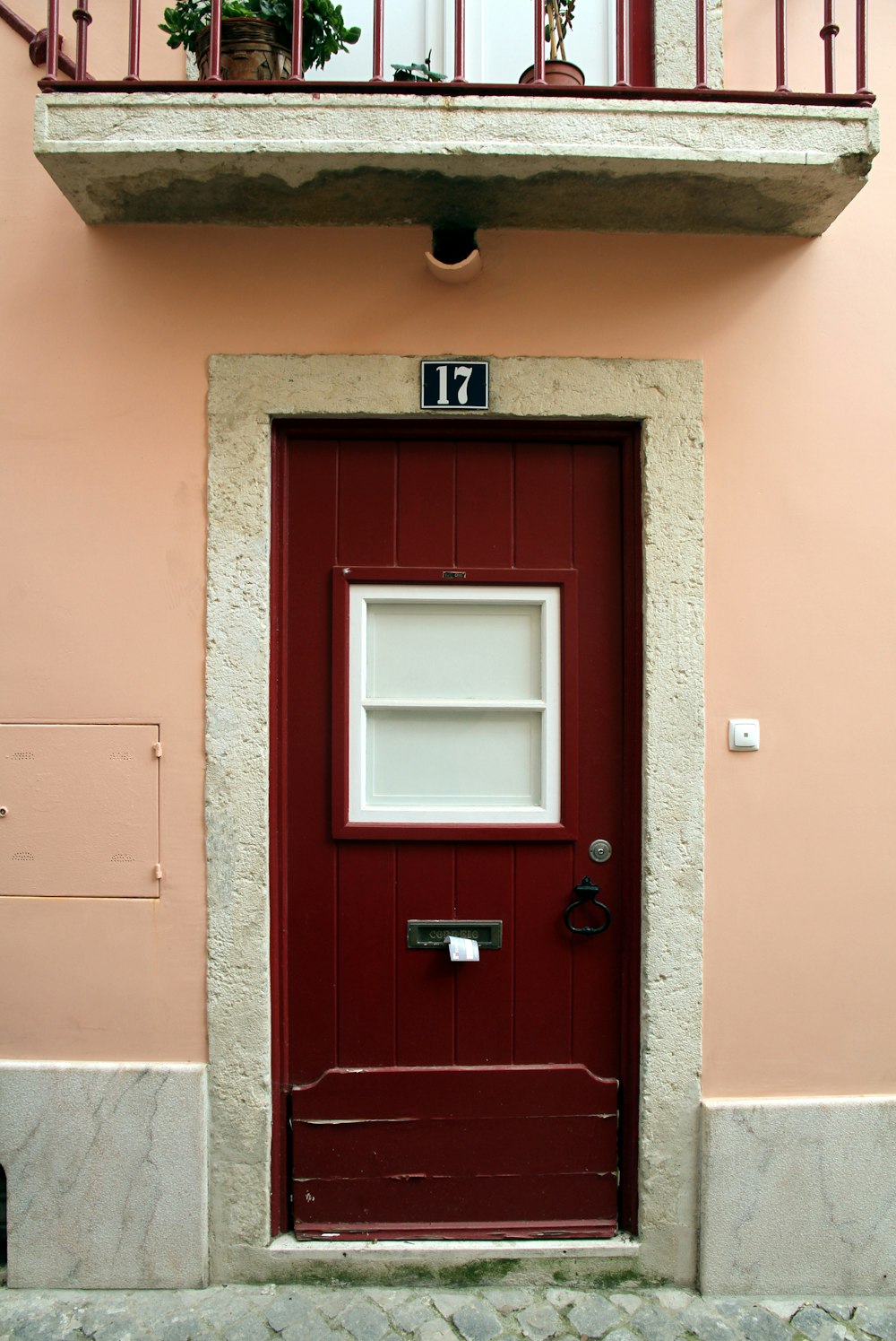 a red door on a building