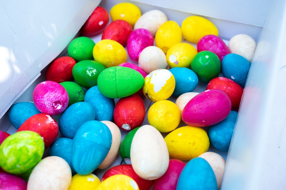 a bowl of colorful candies