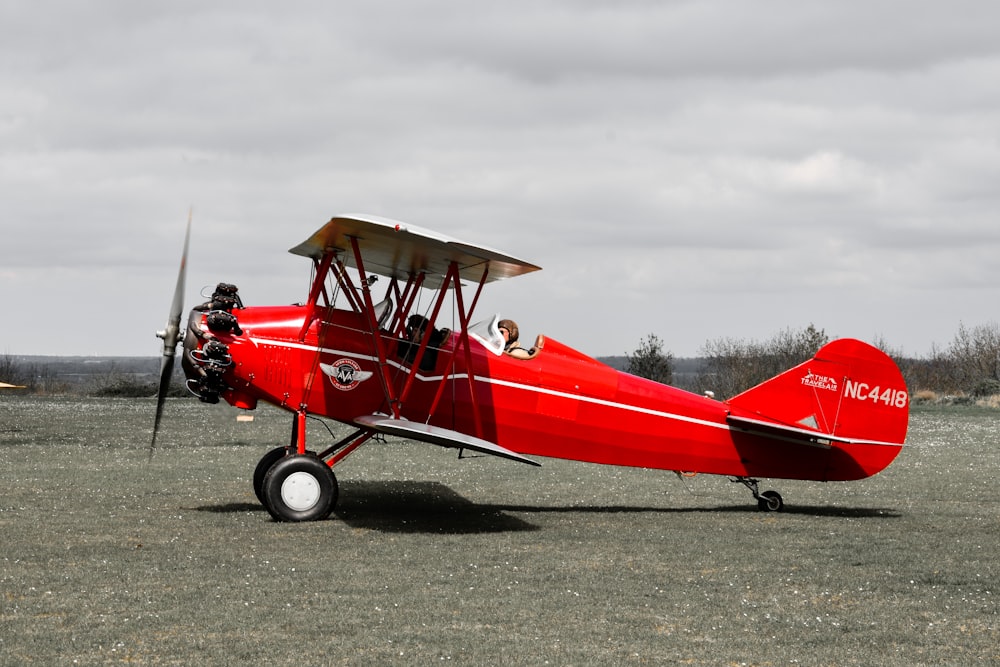 a red and white plane