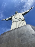 The majestic Statue of Unity towering against a clear blue sky