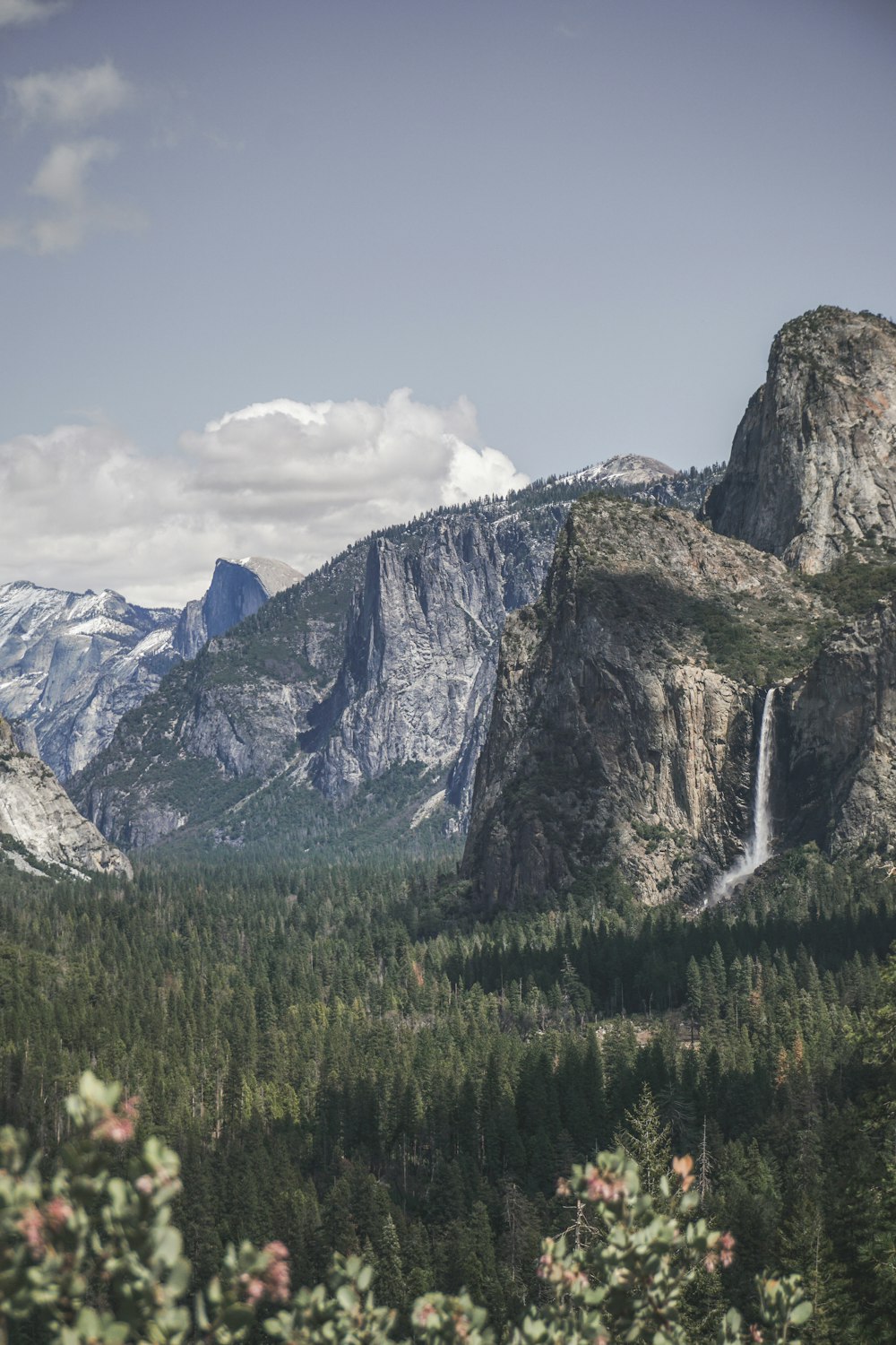 a mountain with snow