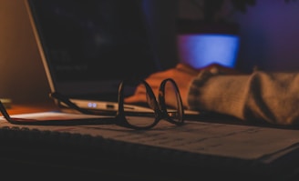 a pair of glasses on a table