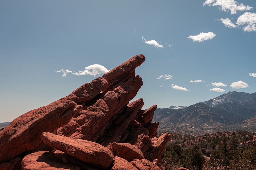 a large red rock formation