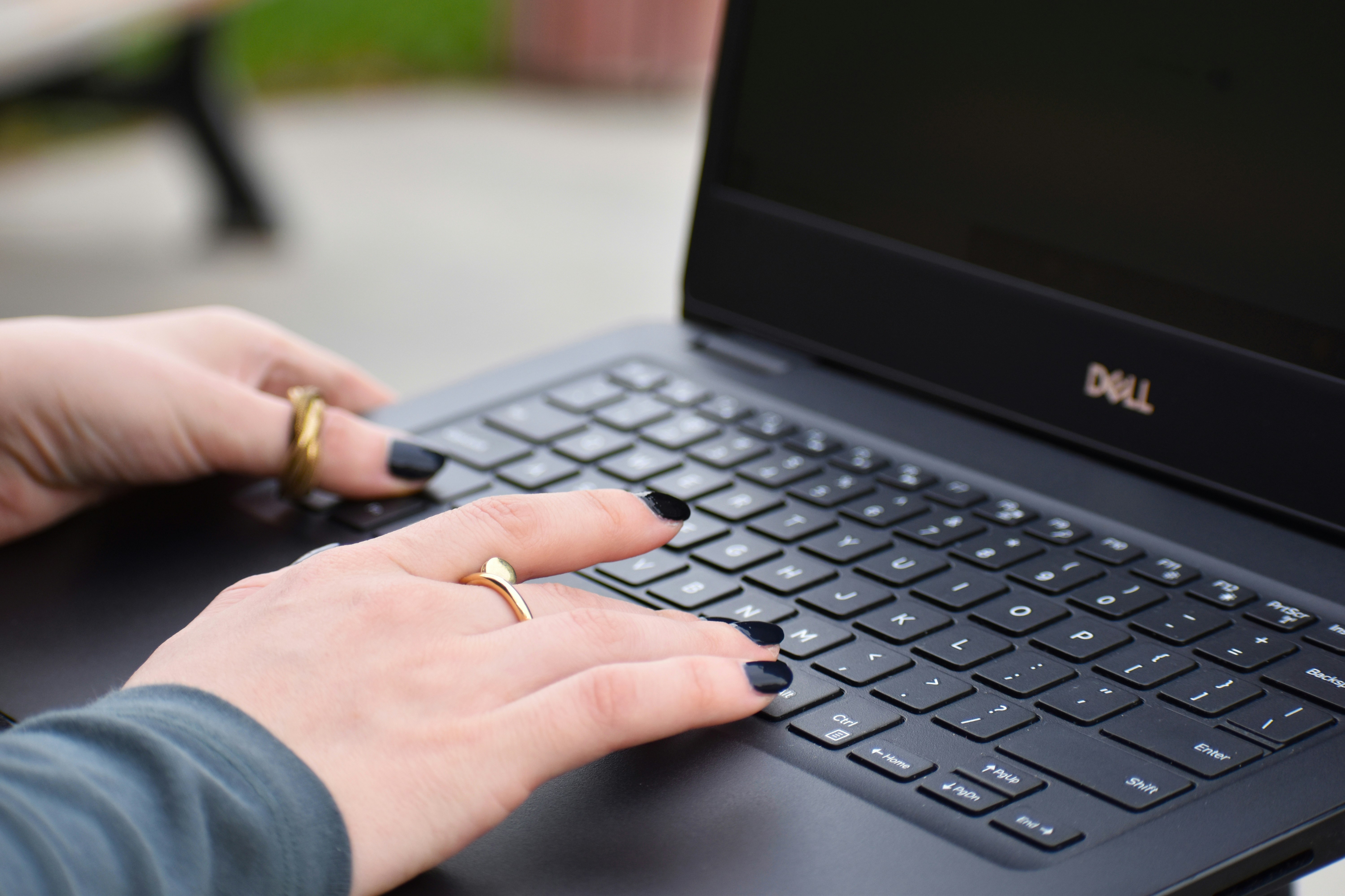 Business woman working on laptop
