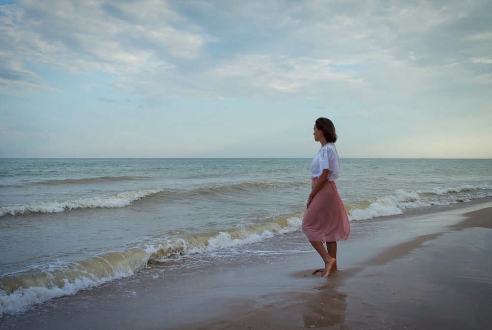 a person standing on a beach