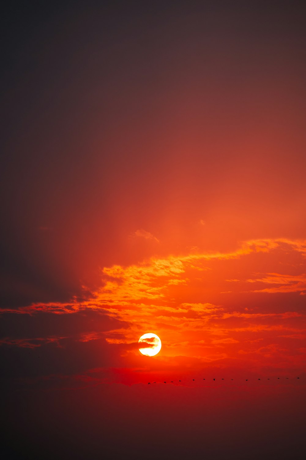 a sunset with clouds