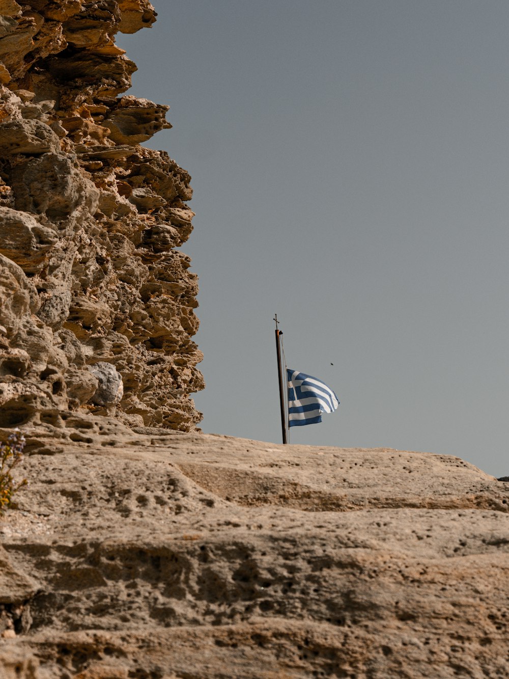 a flag on a pole