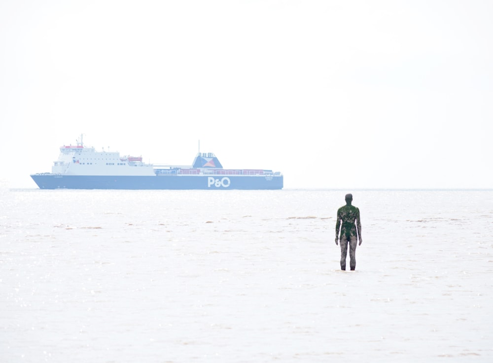 a person walking on a beach