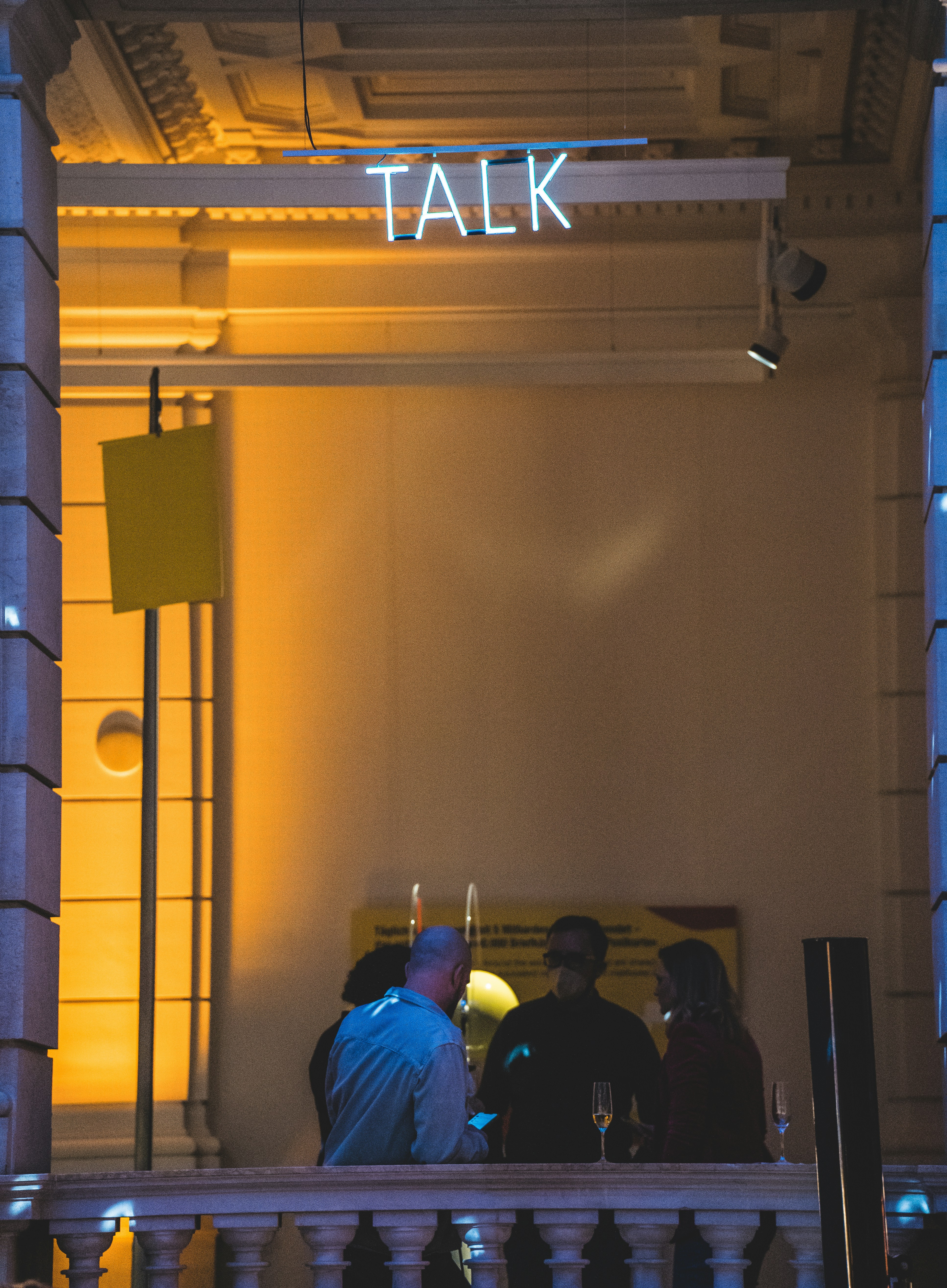 a group of people in a room