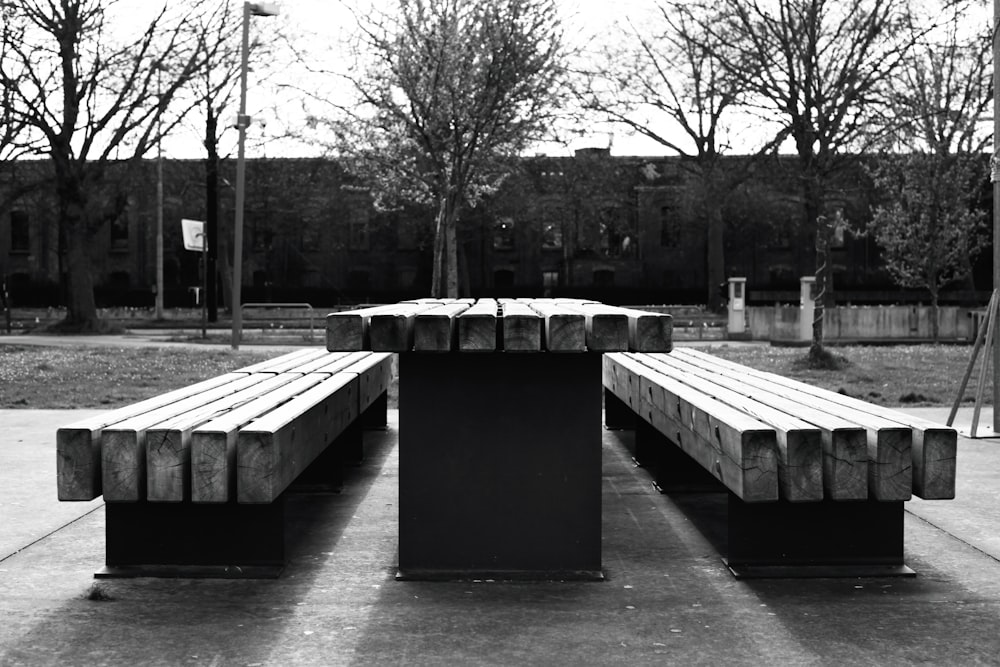 a park with benches