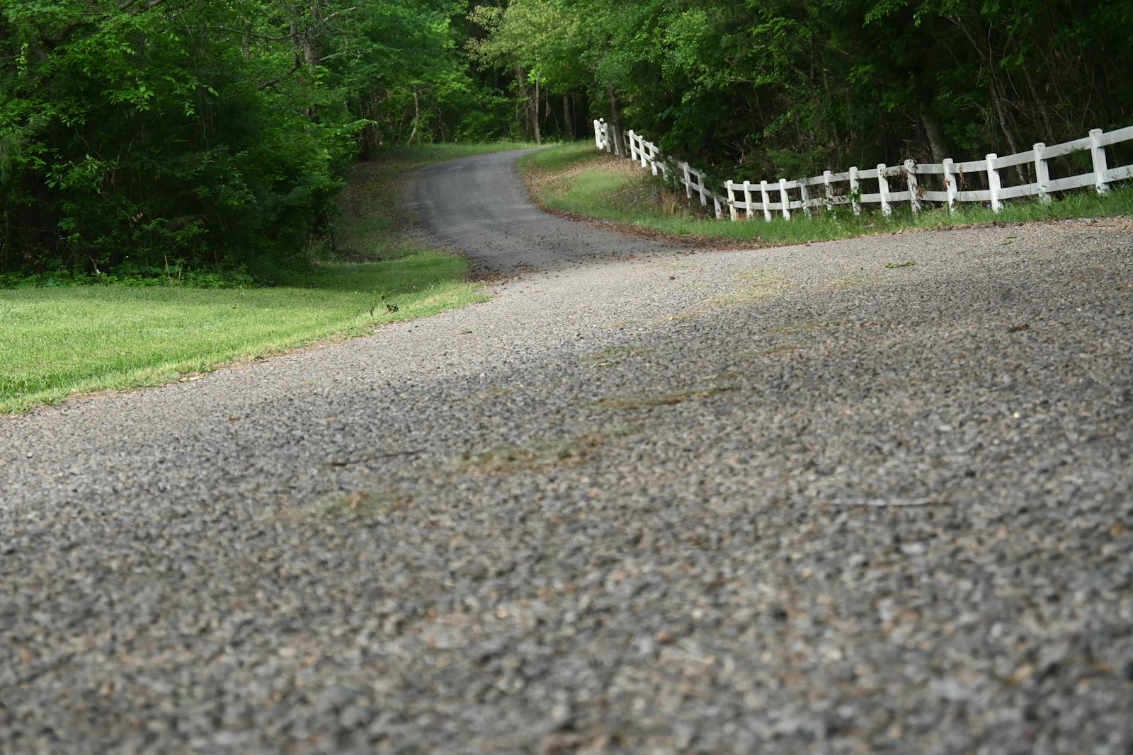 Gravel lane with fencing