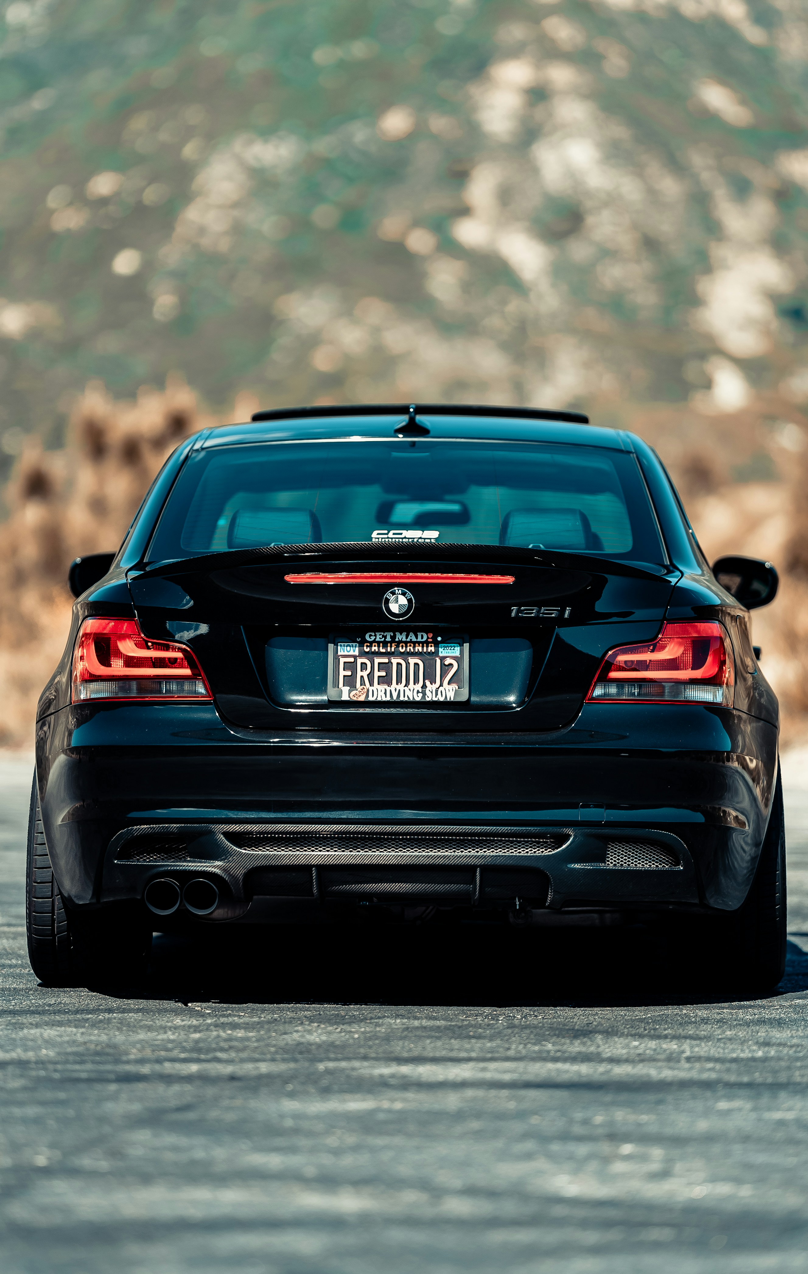 a black car with red lights