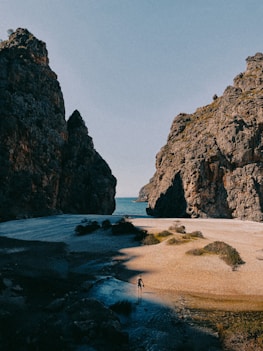 a person standing on a beach