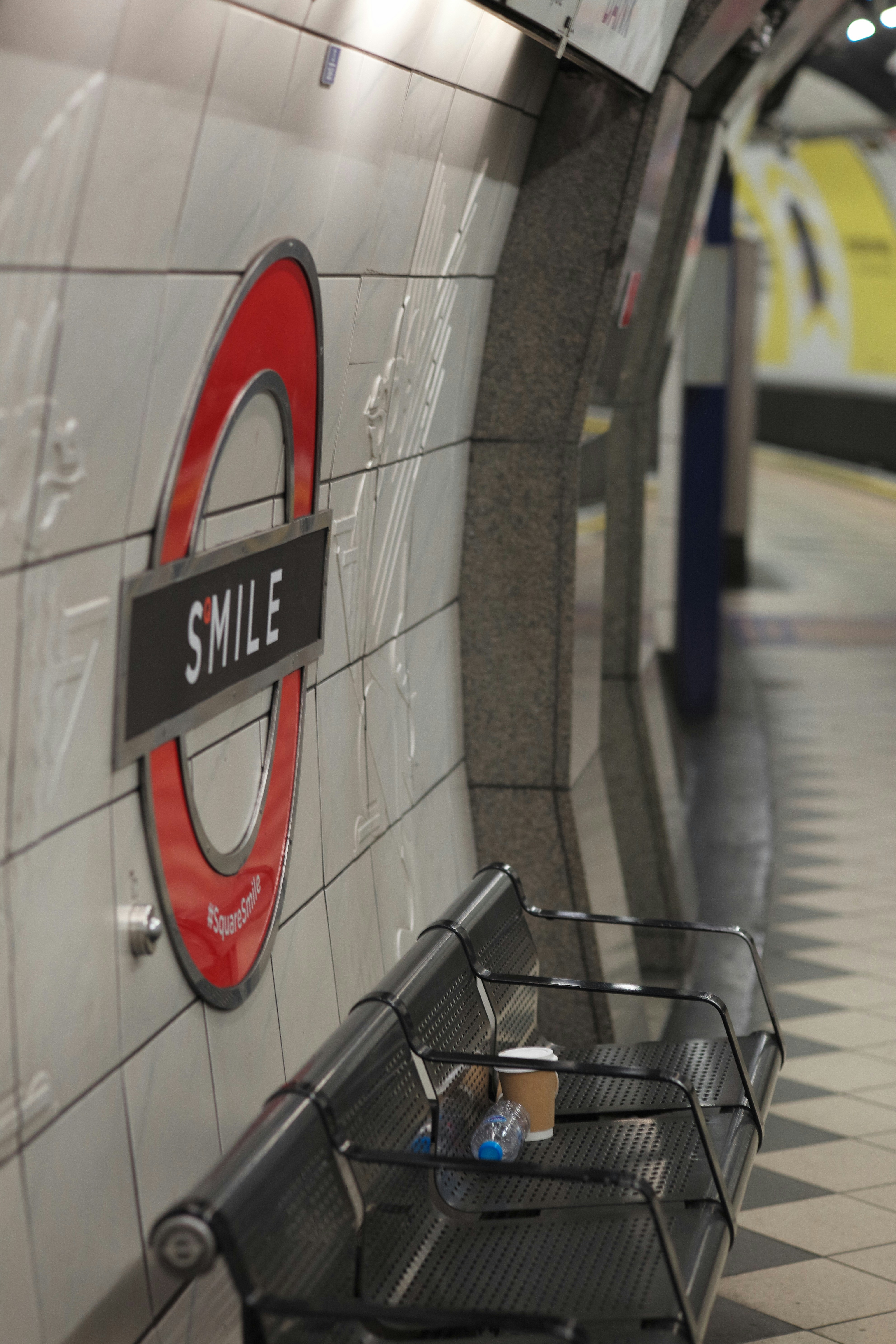 a shopping cart in a subway