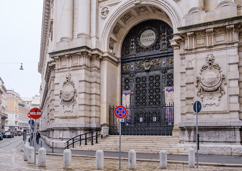 a gated entrance to a building