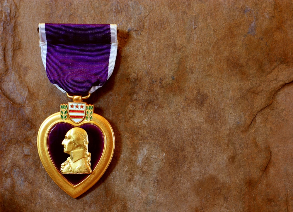 a medal on a table