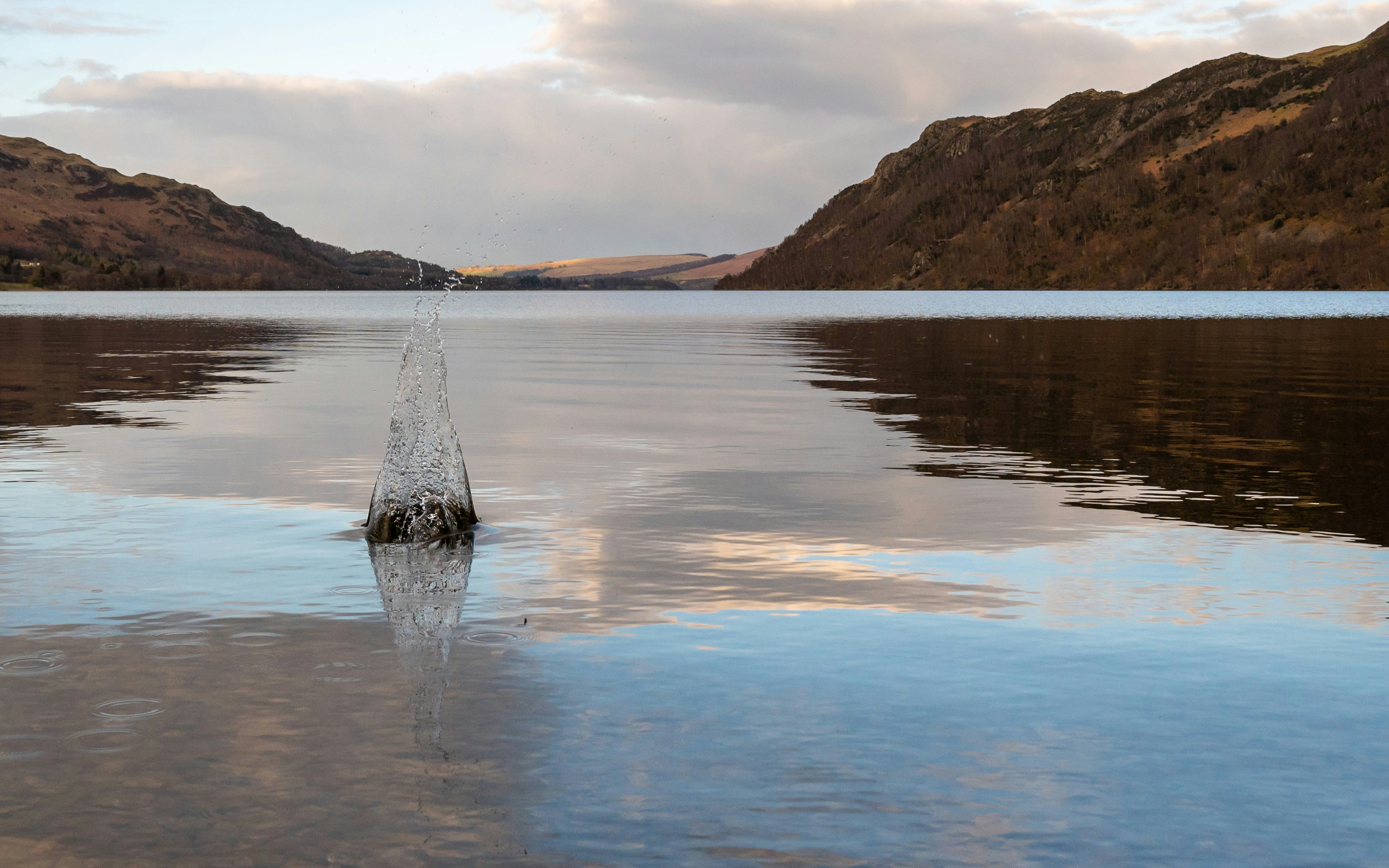 a rock in the water