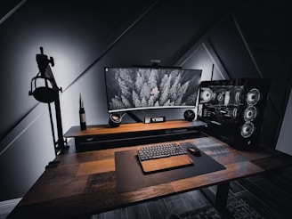 a computer on a table