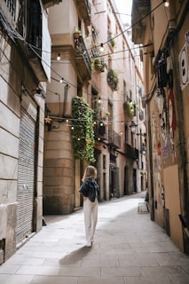 a person walking down a street