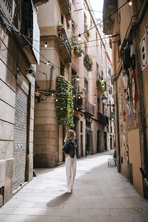 a person walking down a street