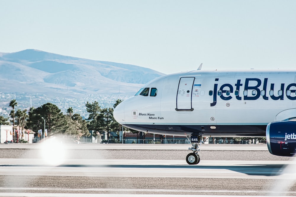 a plane on the runway