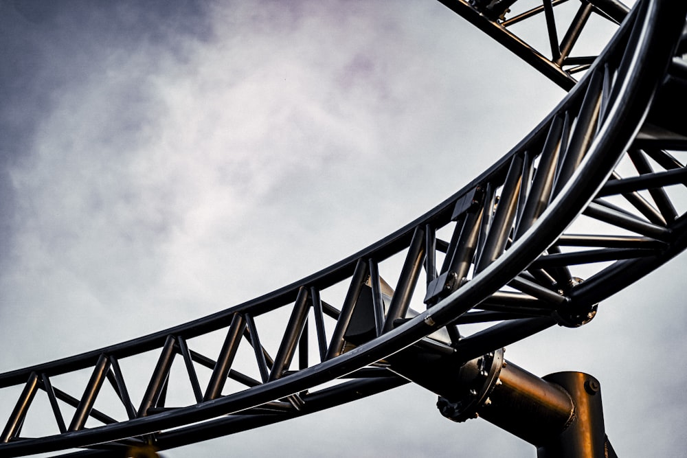 a close-up of a roller coaster