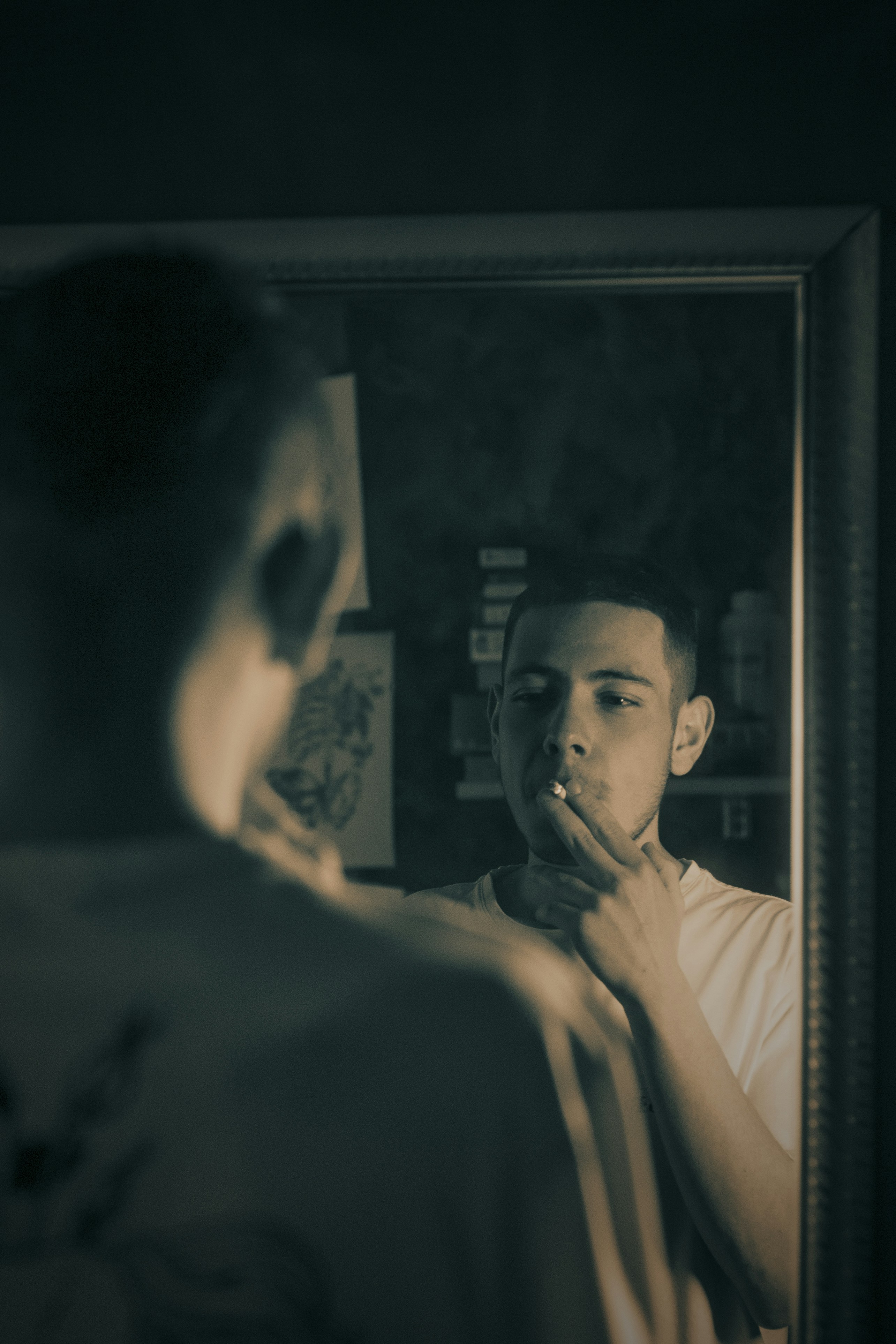 a man and woman kissing