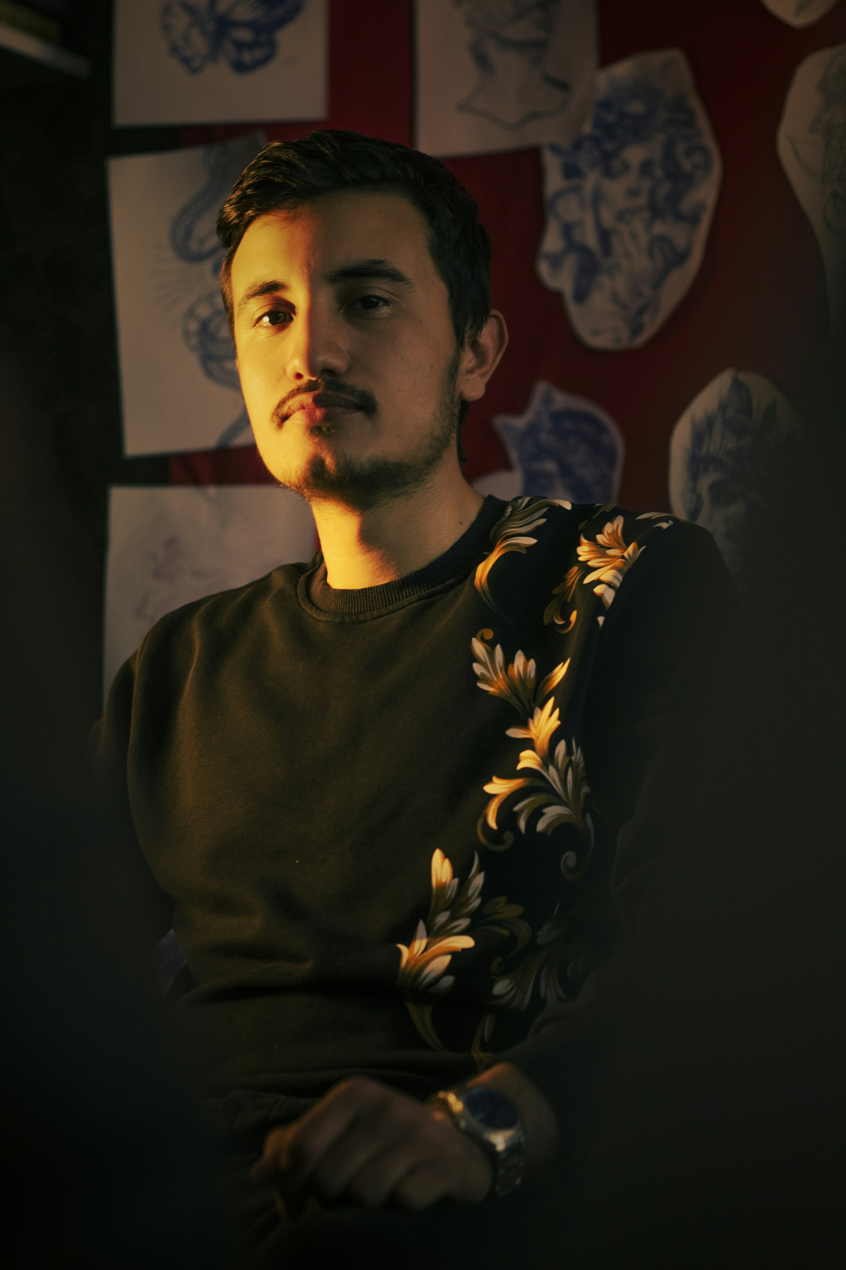 a person with a cigar in the mouth