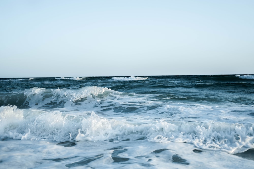 waves crashing on a beach