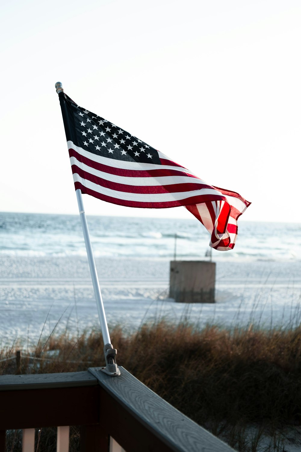 a flag on a pole