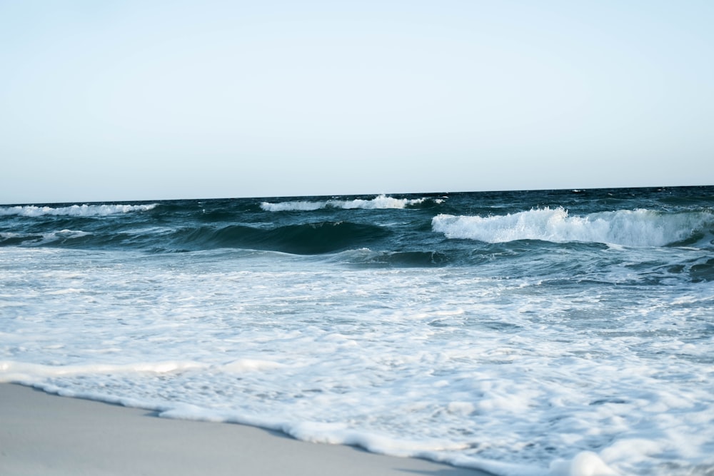 waves crashing on a beach