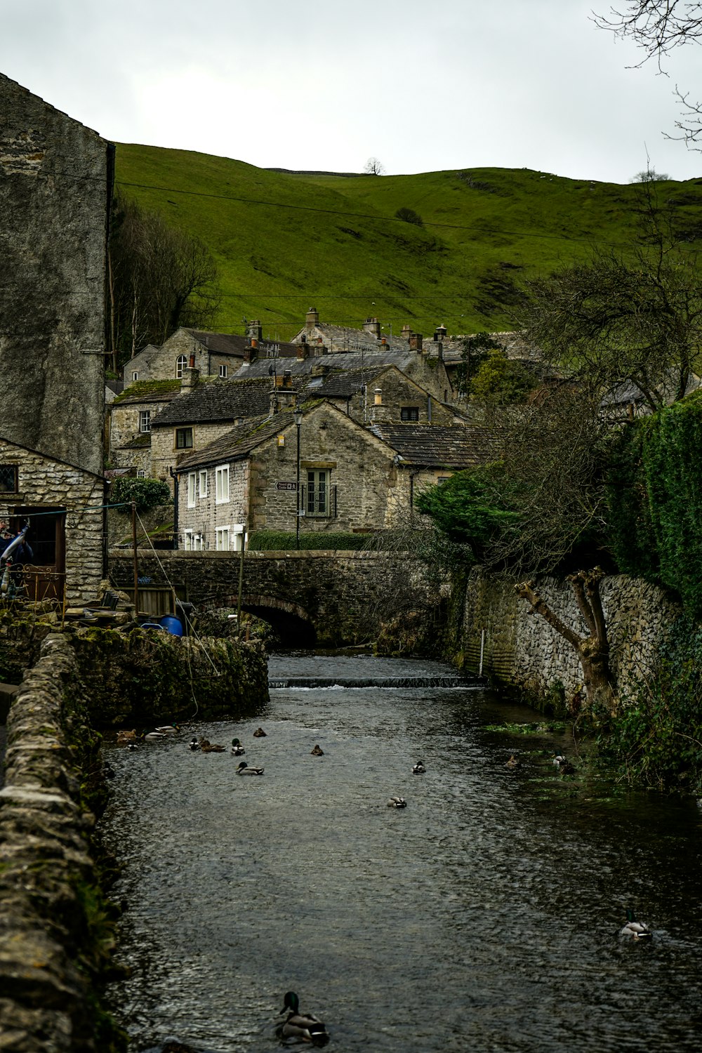 a river running through a town